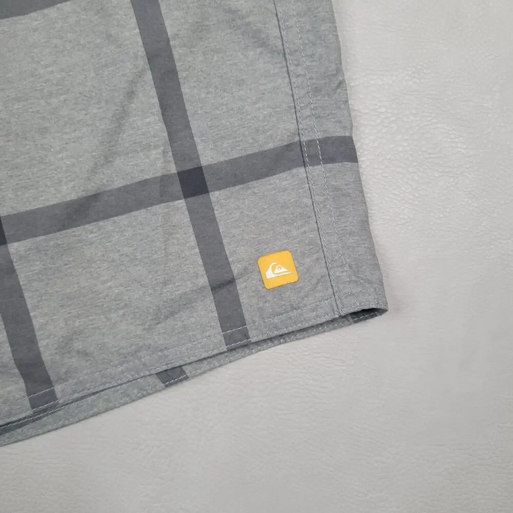 Quiksilver Mens Boardshorts Size 32 Waterman Collection Primetime Gray Check 9